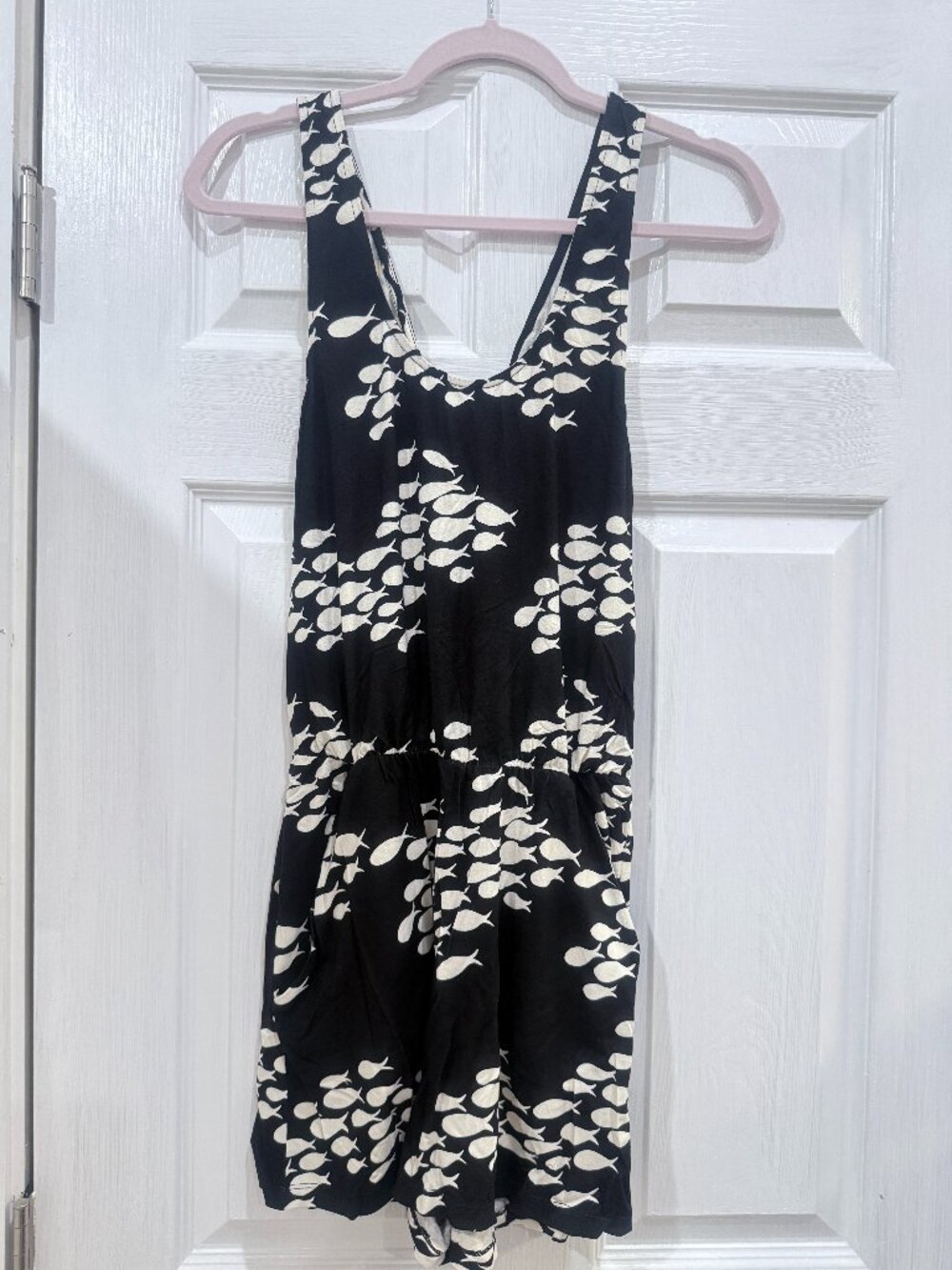 NWT Fighting Eel Ava Sky black fish romper sz XS new